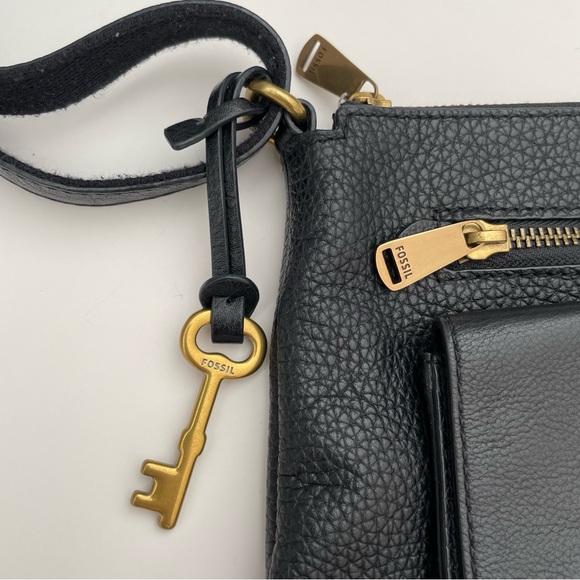 Fossil Kinley Crossbody Bag Leather Purse Black - Picture 9 of 16